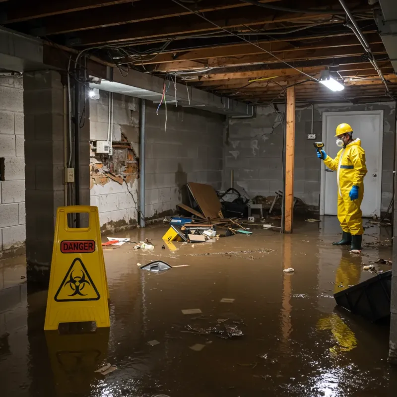 Flooded Basement Electrical Hazard in Lenoir County, NC Property